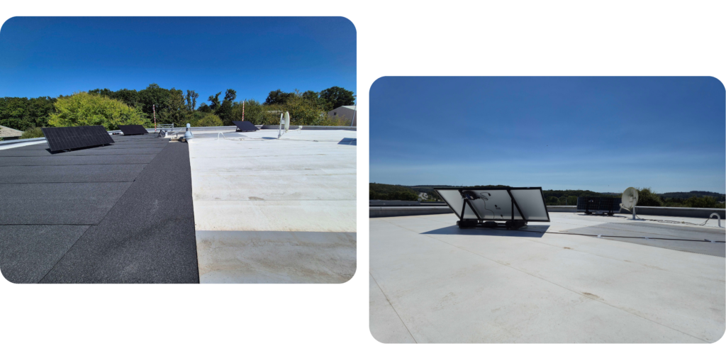 Une expérience Cool Roof France : comparer les performances énergétiques de panneaux solaires monofaces et bifaciaux, avec et sans cool roofing.