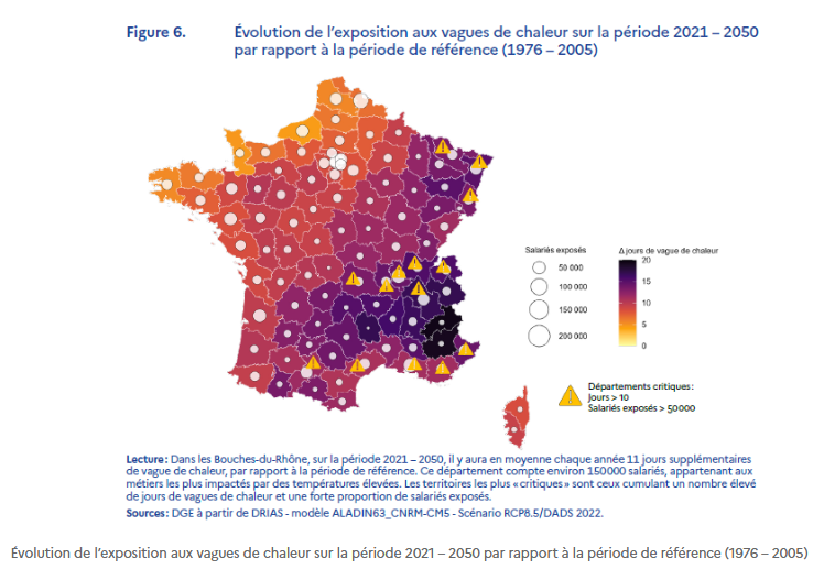 Le risque chaleur : une problématique lourde de conséquences pour les entreprises. (Source : DGE 2025)